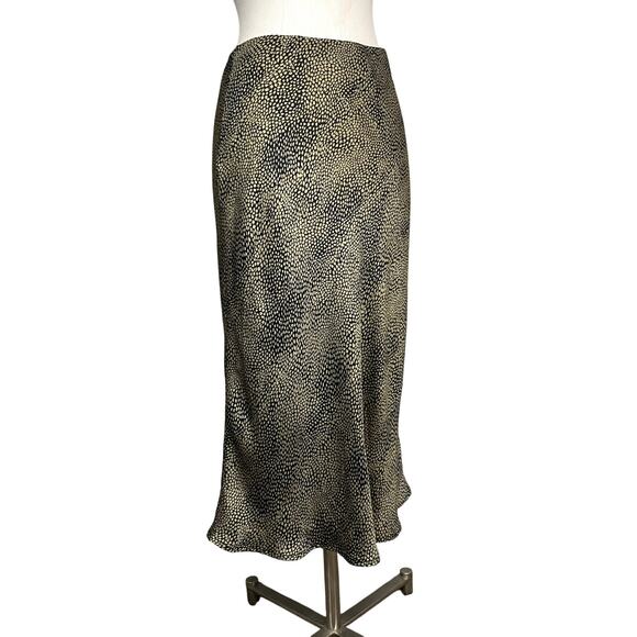 VTG Y2K 00s Shiny Metalic Gold Flowy Mermaid Skirt - Picture 1 of 15